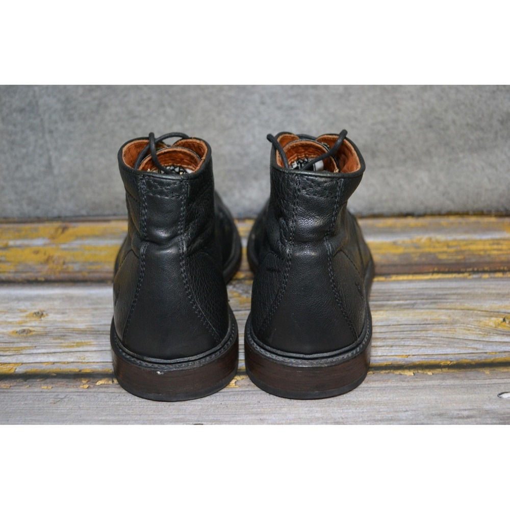 Frye Boots Mens 10.5 D Black Leather Cap Toe Combat Lace Up Casual Ankle 4001 - Picture 8 of 16